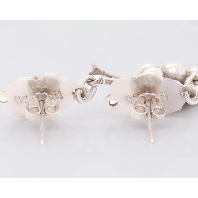 Mid 20th Century Vintage Georg Jensen Sterling Silver "Grapes" Screwback Earrings No. 40 - 2 Pieces For Sale - Image 5 of 12