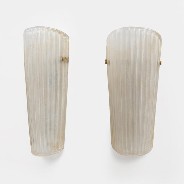 Murano Glass Sconces with Gold Dust Inclusions, 2000, Set of 2 For Sale - Image 9 of 9