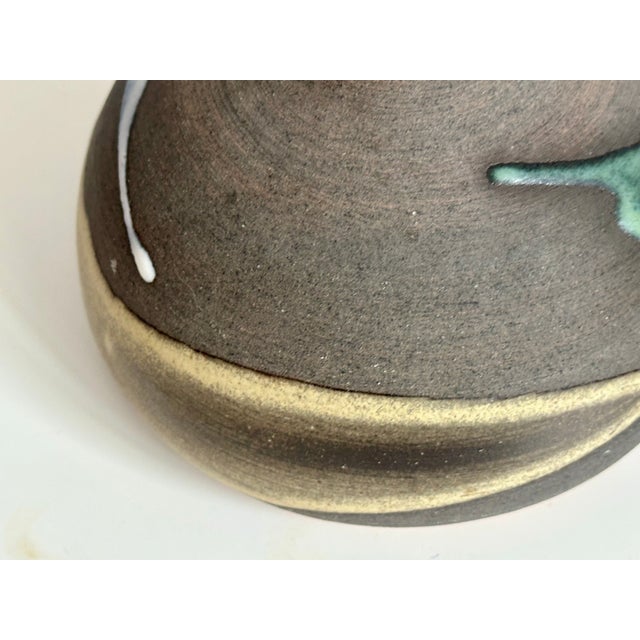 Chestnut 1960s Italian Mid-Century Modern Vase Bruno Gambone Pottery For Sale - Image 8 of 9