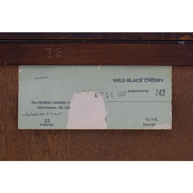 Henkel Harris Cherry Lighted China Cabinet For Sale - Image 17 of 18