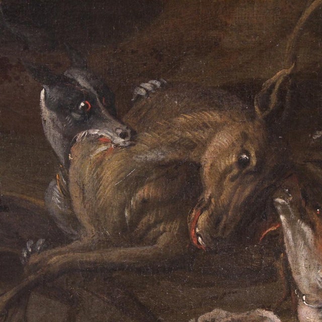Italian Artist, Deer Hunting Scene, 1770, Oil on Canvas, Framed For Sale - Image 11 of 16