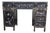 1920s Chinoiserie 3 Piece Black Lacquer Desk With Hard-Stone Inlay For Sale