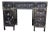 1920s Chinoiserie Three Piece Black Lacquer Desk With Hard-Stone Raised Inlay For Sale