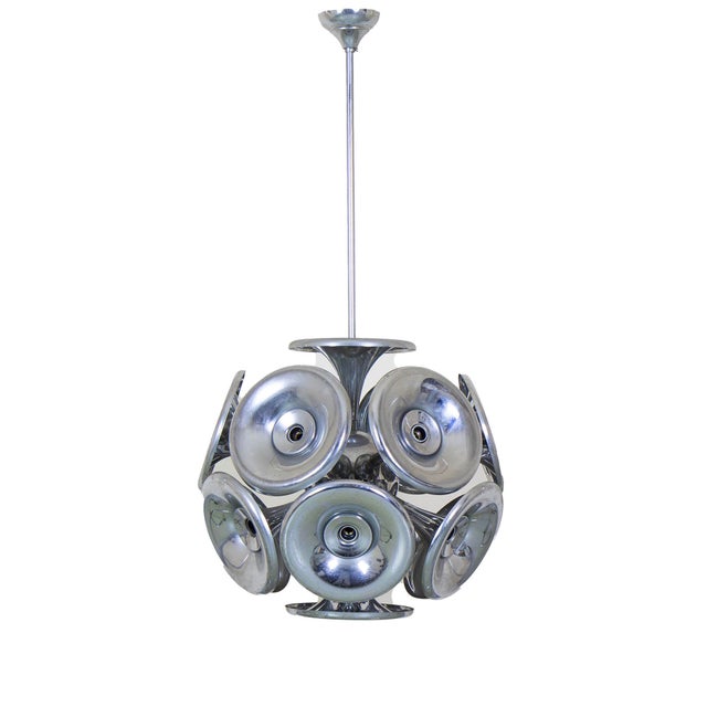 Sputnik Pendant in Chromed Metal, 1970s For Sale - Image 9 of 9