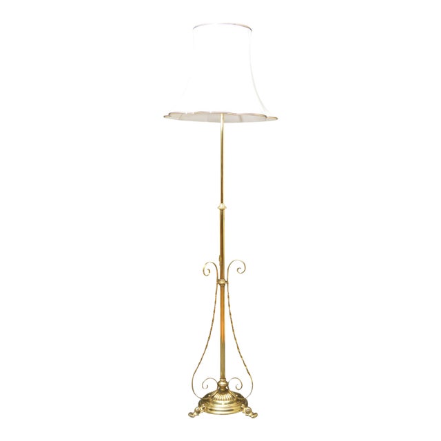 Arts & Crafts Brass Floor Lamp, 1900s For Sale