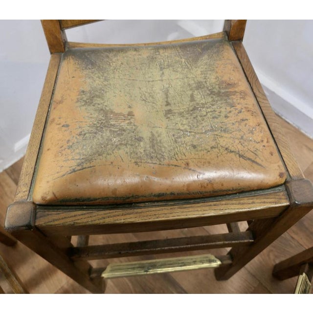 Arts and Crafts High Bar Stools in Oak, 1950s, Set of 3 For Sale - Image 4 of 11