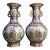 Tall Floor Baluster Form Chinese Porcelain Vase Pair, Chinoiserie 33" For Sale