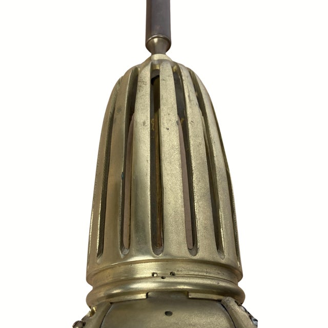 Metal Art Deco Holophane Cut Glass and Brass Wall Lamps, 1970s, Set of 2 For Sale - Image 7 of 18