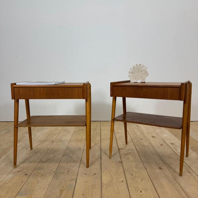 Teak Bedside Tables from AB Carlström, 1960, Set of 2 For Sale - Image 10 of 10