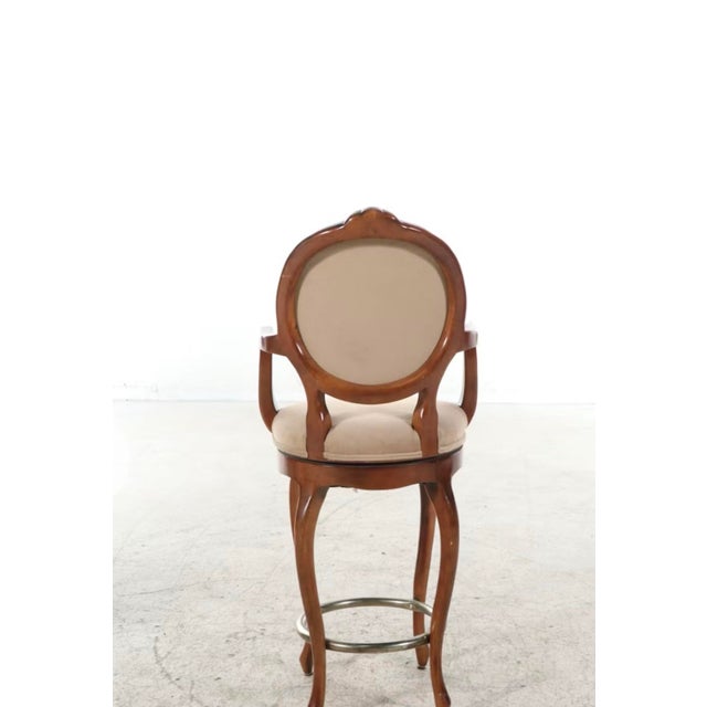 French Country Late 20th Century Set of Three Century Chair Company French Provincial Style Barstools For Sale - Image 3 of 11