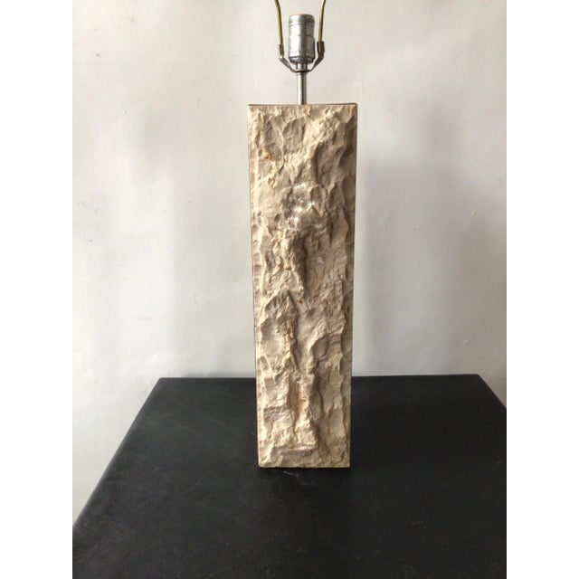 1970s 1970s White Marble and Chrome Table Lamp For Sale - Image 5 of 11