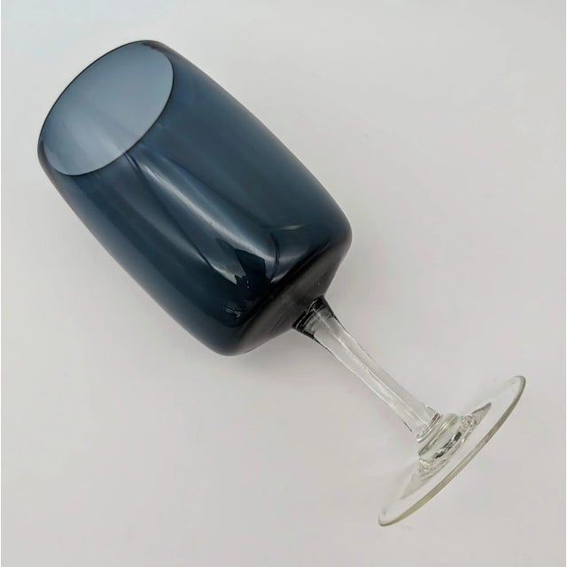 Vintage Gorham Reizart "Accent" Smoke Blue Wine Glasses, Set of 8 For Sale In Miami - Image 6 of 11