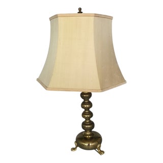 Brass Table Lamp with Lions Feet in the style of Stiffel, 1970s For Sale