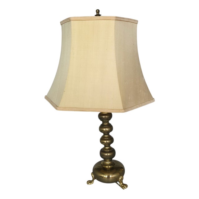 Brass Table Lamp with Lions Feet in the style of Stiffel, 1970s For Sale