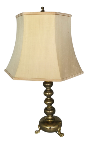Brass Table Lamp with Lions Feet in the style of Stiffel, 1970s