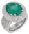 1990s Wempe Gia 10.48 Carat Colombian Emerald Diamond 18k White Gold Cocktail Ring, Size 5 For Sale