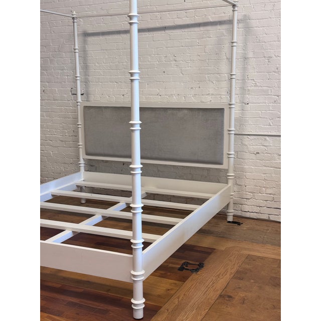 Shabby Chic California King Oly Studio Willa Canopy Bed Frame For Sale - Image 3 of 12