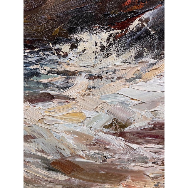 Sesimbra by Sparky LeBold | Oil on Canvas Seascape with rocky shoreline and waves For Sale - Image 4 of 5