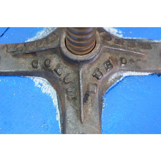 Antique Victorian H Holtzman & Sons Blue Piano Stool Glass Ball & Claw 19" For Sale - Image 16 of 18