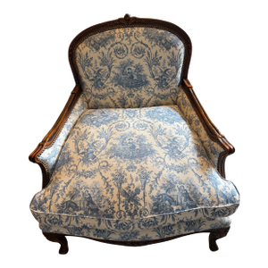 Old Hickory Tannery Louis XV Bergère – Designer Toile & Down-Filled