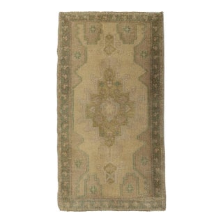 Turkish Mini Rug Oriental Hand Knotted Vintage Rug 1'8" x 3'1" #21083 For Sale