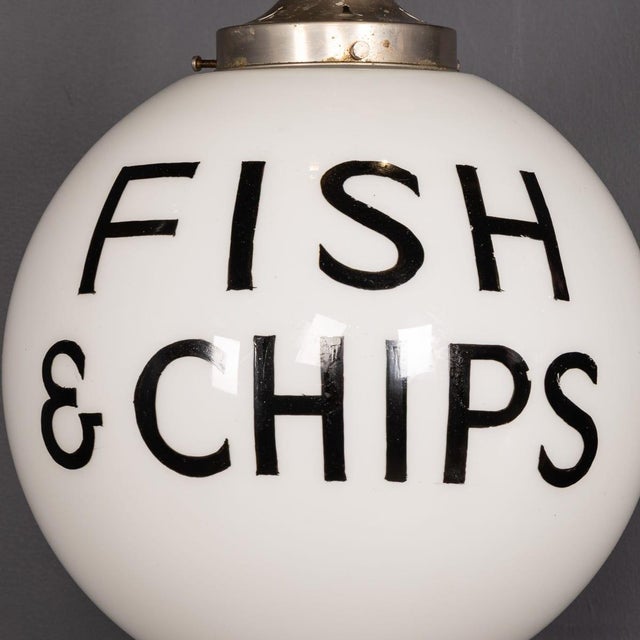 White Opaline Grocery Pendant Lights, 1930s, Set of 3 For Sale - Image 13 of 15