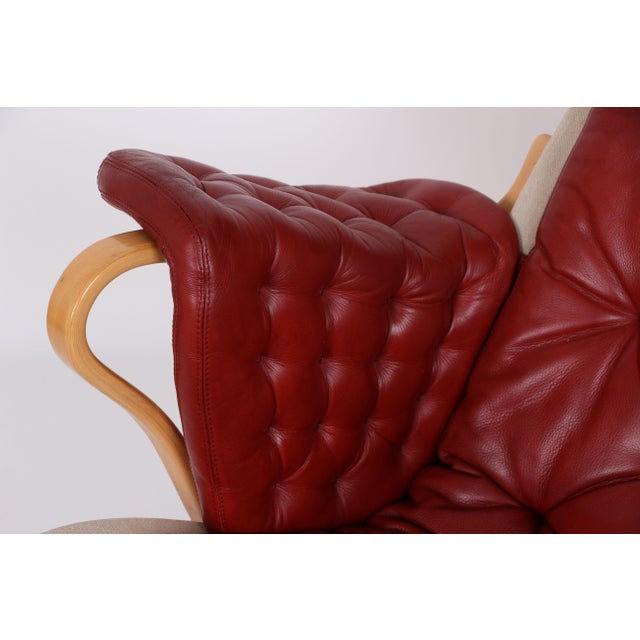 Early 21st Century Set of Pernilla Lounge Chair and Ottoman by Bruno Mathsson for Dux, 1970s For Sale - Image 5 of 14