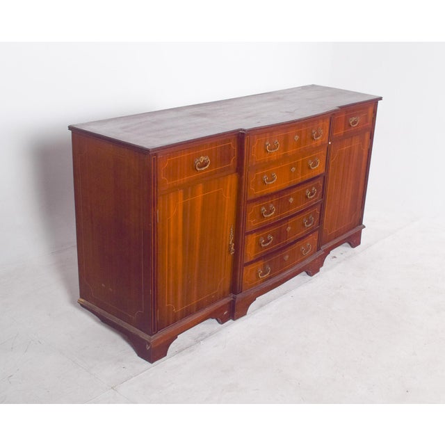 Vintage English Sideboard with Marquetry Work, 1920s For Sale - Image 6 of 9