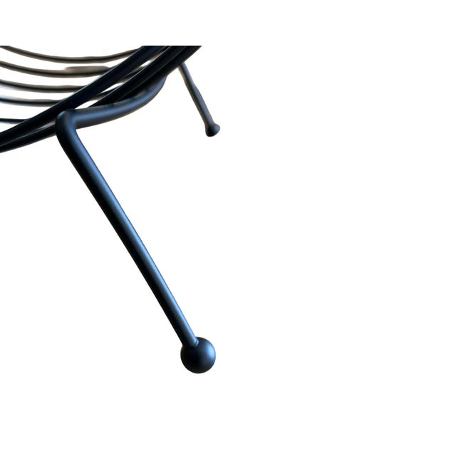 Mid Century Modern Atomic Restored Kitsch Magazine Rack Log Holder Wrought Iron Vintage Small Attributed to Richard Galef For Sale - Image 12 of 12