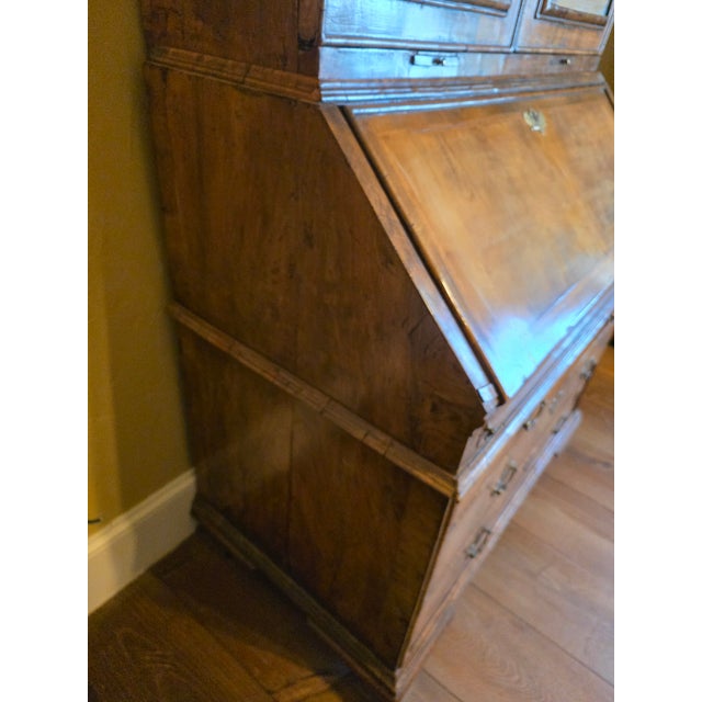 17th Century Queen Anne Double Domed Burr Walnut Bureau Bookcase Secretary For Sale - Image 5 of 17