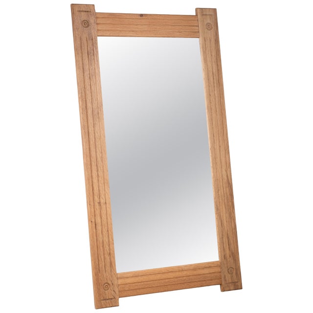 1950s Brutalist Danish Oak Mirror, 1950s For Sale - Image 5 of 5