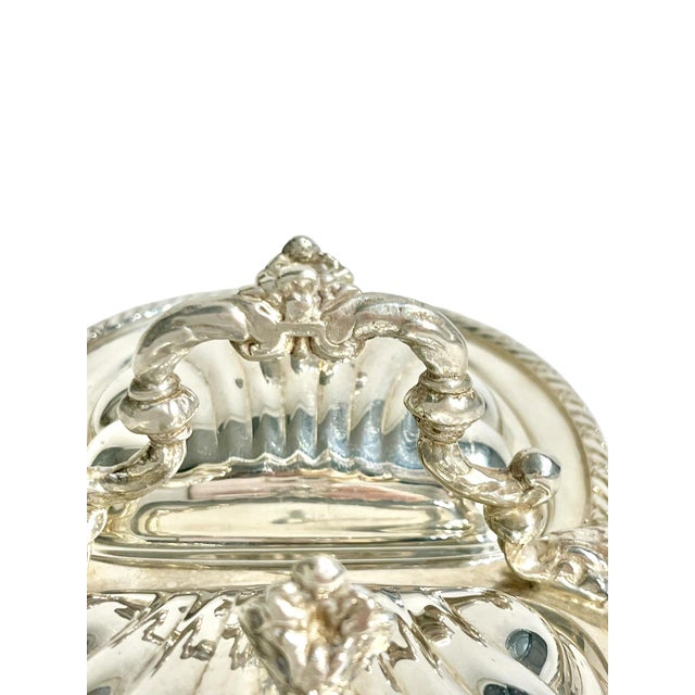 Vintage Hollywood Regency Shell Form 2 Section Caviar Serving Dish For Sale - Image 10 of 15