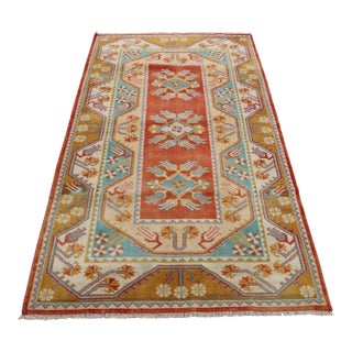 1970s Boho Style Handmade Cream Milas Area Rug For Sale