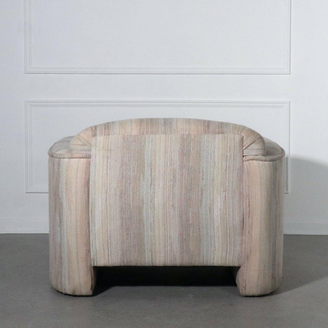 1990's Modern Plush Carter Curved Arm Lounge Chair For Sale In Tampa - Image 6 of 8