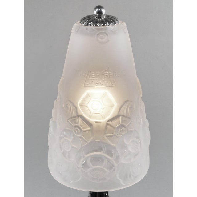 Silver French Art Deco Table Lamp by Muller Freres 1920s France For Sale - Image 8 of 12