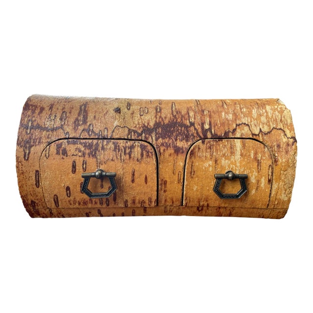 Vintage Rustic Natural Log Jewelry Box For Sale