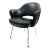 Saarinen Executive Armchair in Original Black Leather, Steel Tubular Legs For Sale
