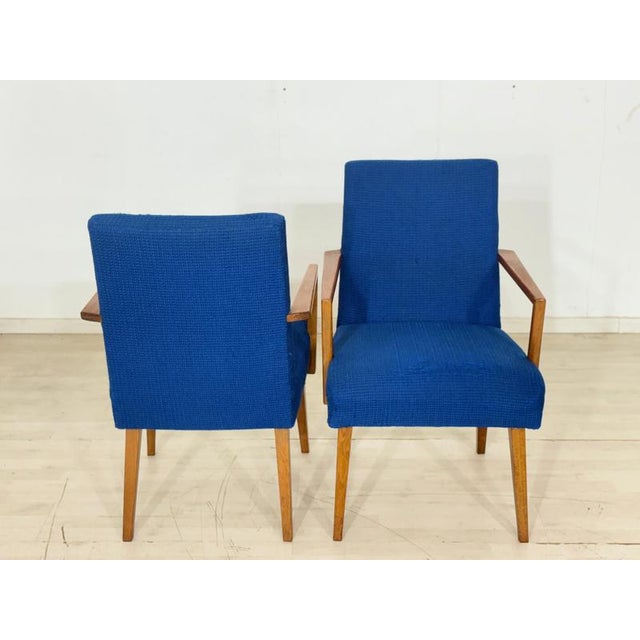 Mid-Century Blue Armchair, 1960s For Sale - Image 6 of 12