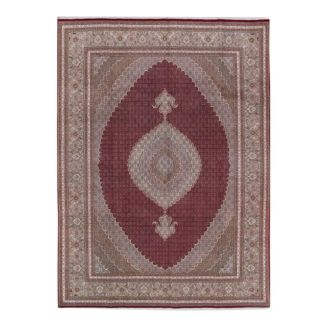 Pasargad DC Red Persian Tabriz Fish Design Rug For Sale