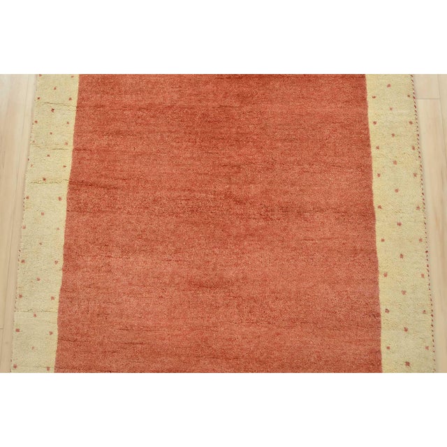 2020s Gabbeh Runner 3’4” X 9’8” Red Wool Contemporary Hand-Knotted Oriental Rug For Sale - Image 5 of 13