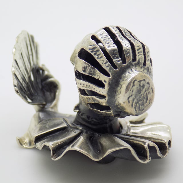 Vintage Italian Handmade Sterling Silver 925 Woman With Fan Bust Figurine Decorative Solid Sculpture For Sale - Image 9 of 14
