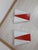 Mid-Century Modern Wall Lamps in Red Iron and White Acryllic Glass with Two Lights, 1960s, Set of 2 For Sale - Image 3 of 6