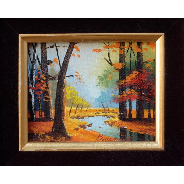 1960s Miniature Landscape Oil Painting by Beaumont, Framed For Sale - Image 4 of 7