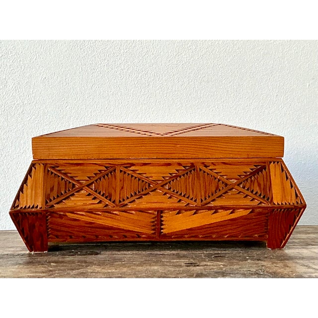 Vintage Hand Made Wood Box For Sale - Image 4 of 12
