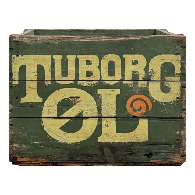 Danish Tuborg Beer Crate in Painted Pine, Denmark, 1950s-1960s For Sale