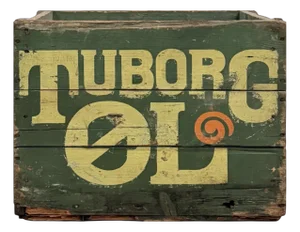 Danish Tuborg Beer Crate in Painted Pine, Denmark, 1950s-1960s