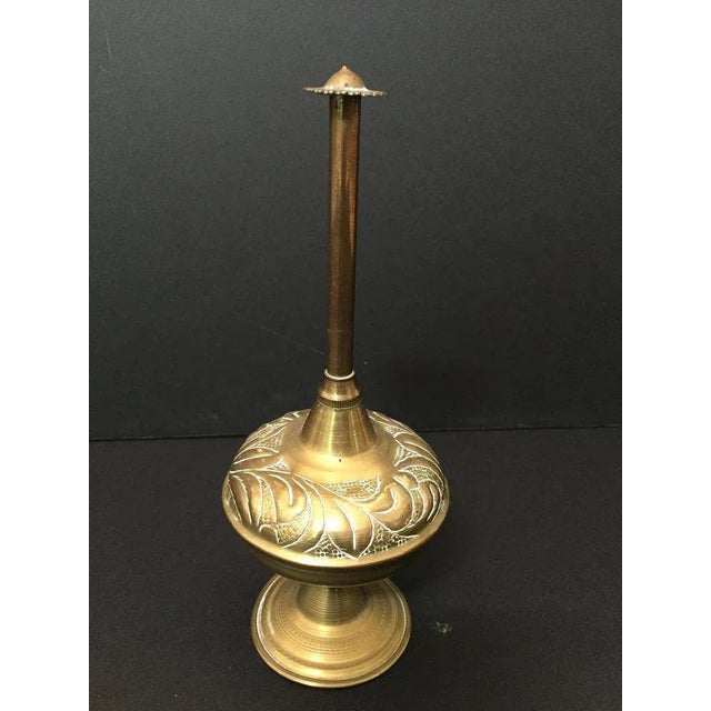 Folk Art Brass Repousse Rose Water Perfume Sprinkler Bottle For Sale - Image 3 of 12