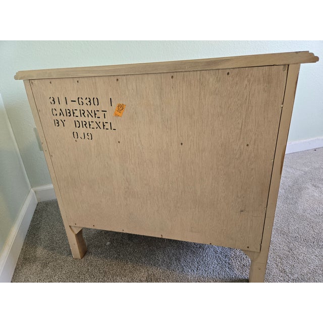 Drexel Cabernet Blanc Queen Headboard & Matching Bedside Tables For Sale - Image 18 of 18