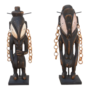 Antique Bamana Jo Society Couple on Custom Stand