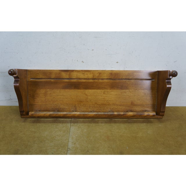 Late 20th Century Pair of Ethan Allen Early American Colonial Maple Hanging Plate Display Racks Shelves 24" For Sale - Image 11 of 13